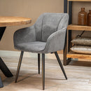 Jídelní židle Rouen Tmavě šedá  s černou podnoží Mahom