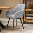 Jídelní židle Amiens Tmavě šedé bouclé s černou podnoží Mahom