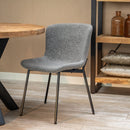 Jídelní židle Lille Tmavě šedé bouclé s černou podnoží Mahom