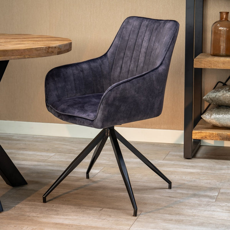 Jídelní židle Cannes Tmavě šedá s černou podnoží Mahom