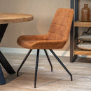 Jídelní židle Toulouse Cognac s černou základnou Mahom