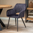 Jídelní židle Nantes Tmavě šedá s černou podnoží Mahom