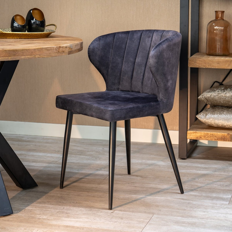 Jídelní židle Lyon Tmavě šedá s černou podnoží Mahom