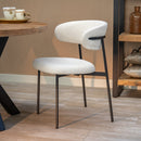 Jídelní židle Metz Bílé bouclé s černou podnoží Mahom