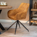 Jídelní židle Cannes Cognac s černou základnou Mahom