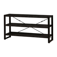 Knihovna z mangového dřeva Britt Black nízka, 150 cm- mahagon