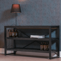 Knihovna z mangového dřeva Britt Black nízka, 150 cm- mahagon