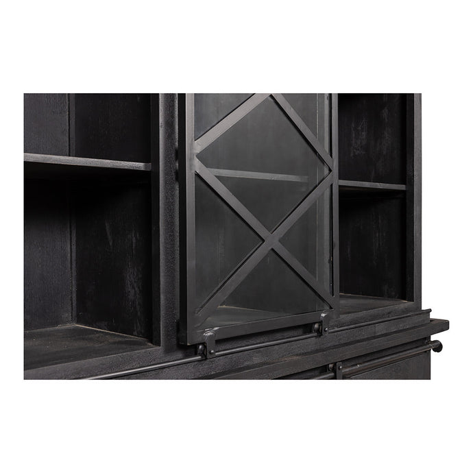 Príborník z mangového dreva Denver Black 160×220 cm Jednodverové Mahom