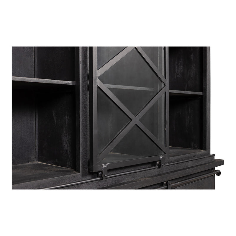 Příborník z mangového dřeva Denver Black 140 cm Mahom