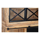 Příborník z mangového dřeva Denver Black, 120 cm, s dvířky X /mahagon/