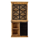 Příborník z mangového dřeva Denver Black, 120 cm, s dvířky X /mahagon/