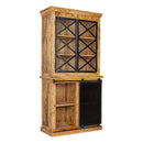 Příborník z mangového dřeva Denver Black, 120 cm, s dvířky X /mahagon/