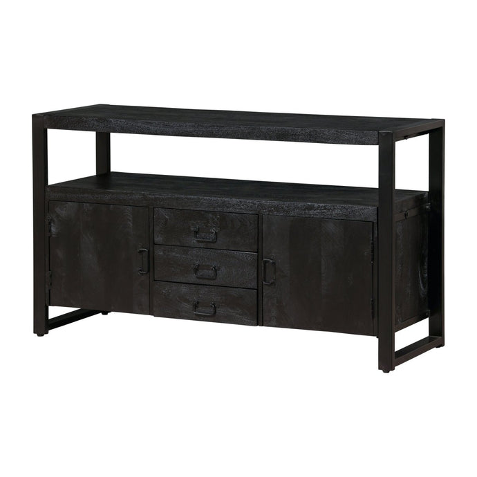 Komoda z mangového dřeva Pittsburgh Black 140 cm Mahom