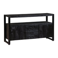 Komoda z mangového dřeva Pittsburgh Black 140 cm Mahom