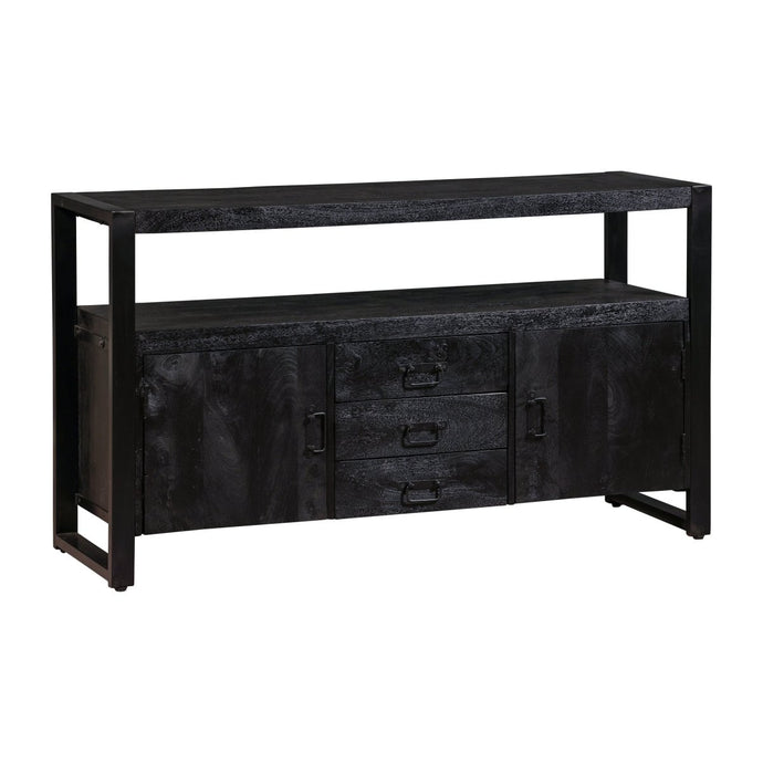 Komoda z mangového dřeva Pittsburgh Black 140 cm Mahom