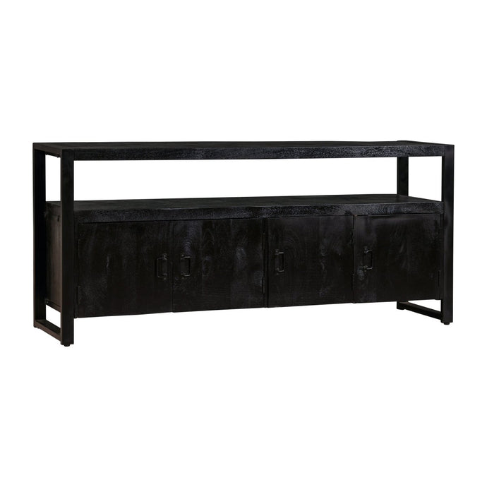 Komoda z mangového dřeva Pittsburgh Black 180 cm Mahom