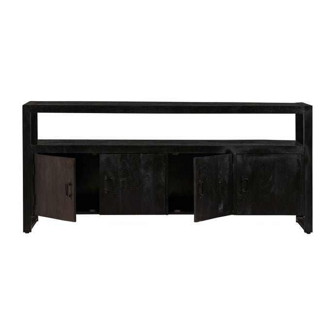Komoda z mangového dřeva Pittsburgh Black 180 cm Mahom