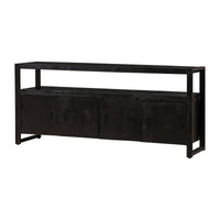 Komoda z mangového dřeva Pittsburgh Black 180 cm Mahom