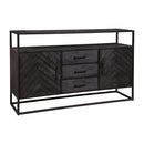 Příborník z mangového dřeva Toronto Black 145x90 cm Mahom