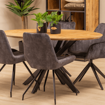 Jídelní stůl z mangového dřeva Bologna oválný 160x90 cm Mahom