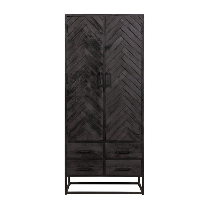 Nástěnná skříňka z mangového dřeva Toronto Black 80 cm Mahom