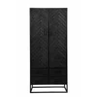 Nástěnná skříňka z mangového dřeva Toronto Black 80 cm Mahom