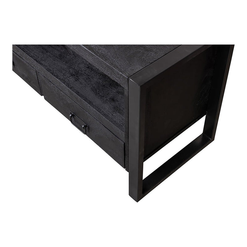 TV skříňka z mangového dřeva Fresno Black 150 cm Mahom