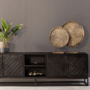 TV skříňka z mangového dřeva Reno Black 200 cm Mahom