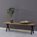 Jídelní lavice z mangového dřeva Salerno X-leg