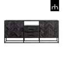 Příborník z mangového dřeva Toronto Black 180 cm Mahom