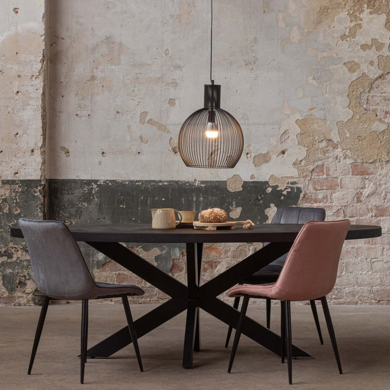 Jídelní stůl z mangového dřeva Tulsa Black 240×110 cm oválný Mahom