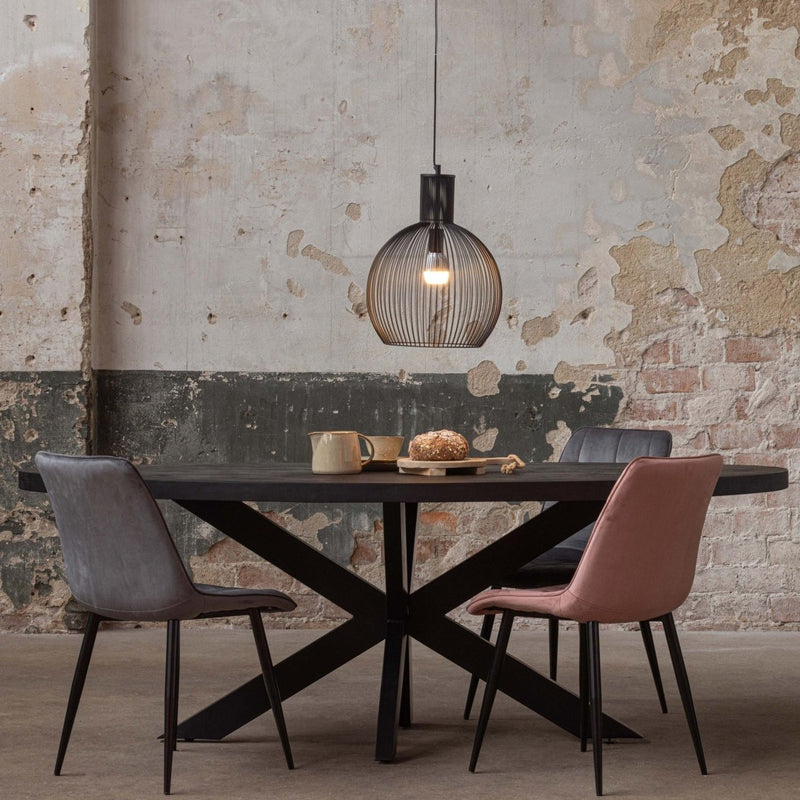 Jídelní stůl z mangového dřeva Tulsa Black 160×90 cm oválný Mahom