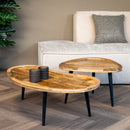 Konferenční stolky z mangového dřeva organické Mila Mahom - set 2 kusů