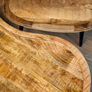 Konferenční stolky z mangového dřeva organické Mila Mahom - set 2 kusů