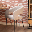 Jídelní židle Rennes Pískové bouclé s černou podnoží Mahom