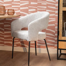 Jídelní židle Rennes Béžové bouclé s černou podnoží Mahom