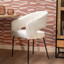 Jídelní židle Rennes Bílé bouclé s černou podnoží Mahom