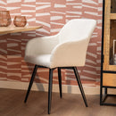 Jídelní židle Amiens Bílé bouclé s černou podnoží Mahom