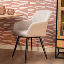 Jídelní židle Amiens Pískové bouclé s černou podnoží Mahom