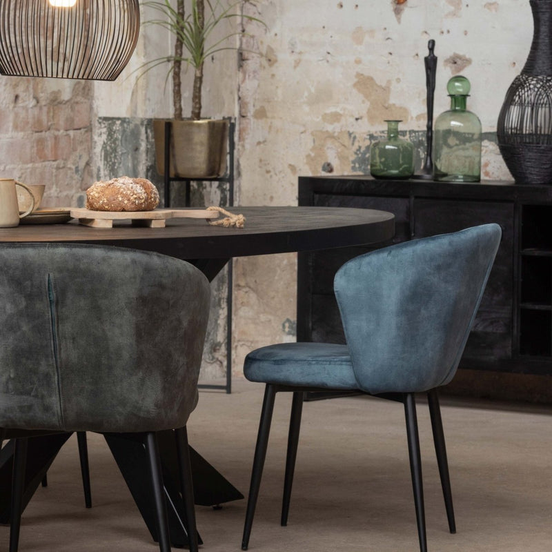 Jídelní stůl z mangového dřeva Tulsa Black 160×90 cm oválný Mahom