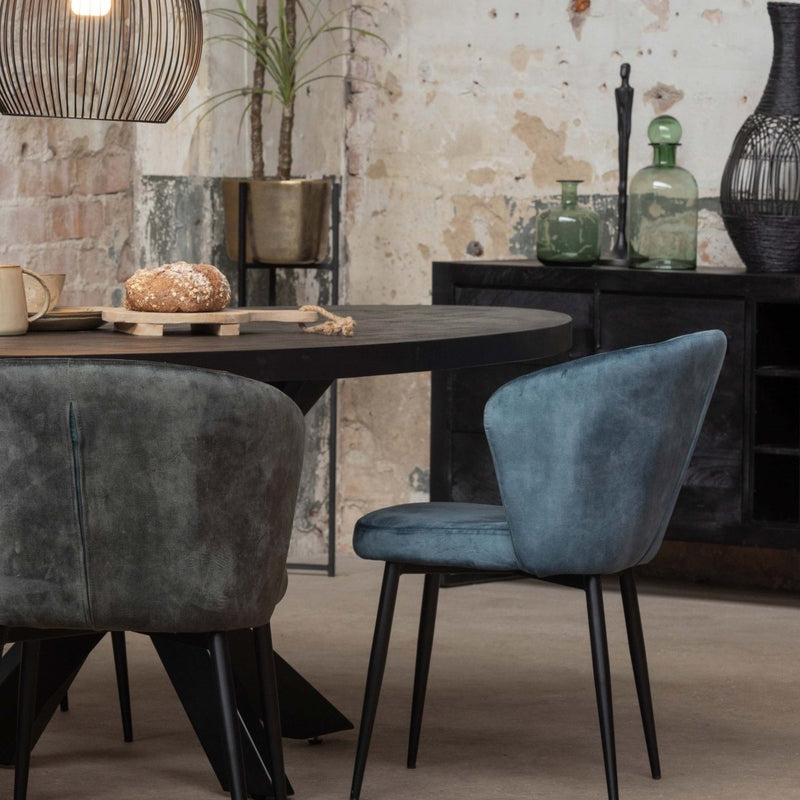 Jídelní stůl z mangového dřeva Tulsa Black 210×100 cm oválný Mahom