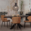 Jídelní stůl z mangového dřeva Tulsa Black 210×100 cm oválný Mahom