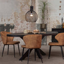 Jídelní stůl z mangového dřeva Tulsa Black 160×90 cm oválný Mahom