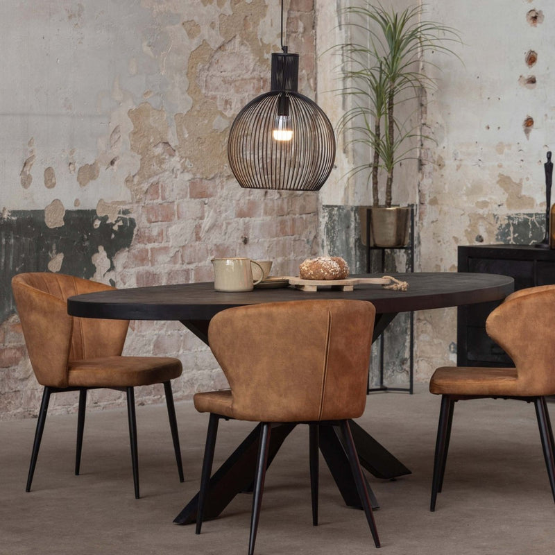 Jídelní stůl z mangového dřeva Tulsa Black 260×120 cm oválný Mahom