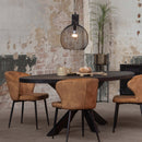 Jídelní židle Lyon Cognac s černou základnou Mahom