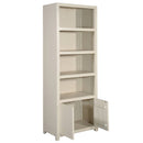 Nástěnná skříň z mangového dřeva Phoenix 80 cm krémová Mahom (4 otevřené přihrádky, 2 dvířka)