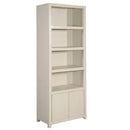 Nástěnná skříň z mangového dřeva Phoenix 80 cm krémová Mahom (4 otevřené přihrádky, 2 dvířka)