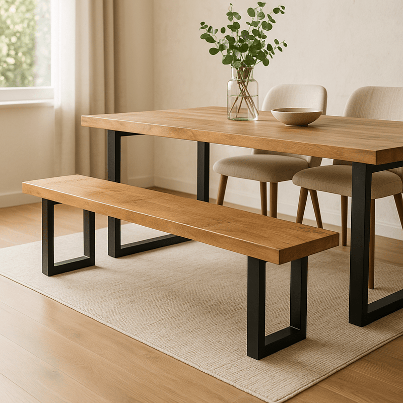 Jídelní lavice z mangového dřeva Cleveland U-noha 140x40 cm Mahom