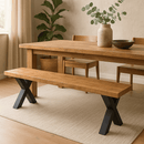 Jídelní lavice z mangového dřeva Columbus X-leg 200x40 cm Mahom