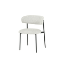 Jídelní židle Metz Béžové bouclé s černou podnoží Mahom